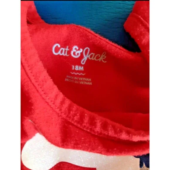 dress 18 month Girls Cat And Jack Red Tank with Unicorn Tooling baby infant wear - Picture 4 of 4